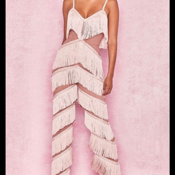 House of CB Pants & Jumpsuits House Of Cb Marcella Fringe Pink